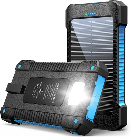 Solar Charger with Flashlight & Suction Cup Mount